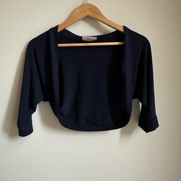 Dress Barn Blue/Brown Dress with Shoulder Cover Size 4 - Picture 8 of 10